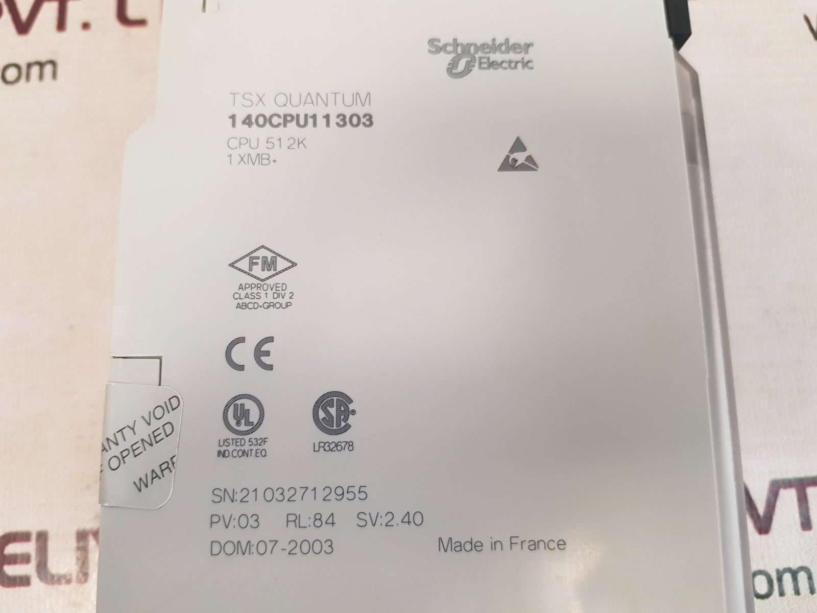 Schneider tsx quantum 140cpu11303 cpu 512k module