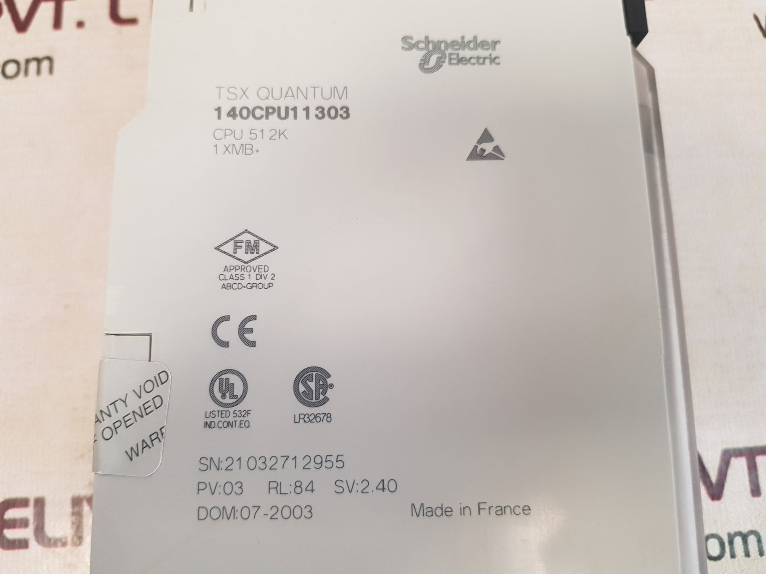 Schneider tsx quantum 140cpu11303 cpu 512k module