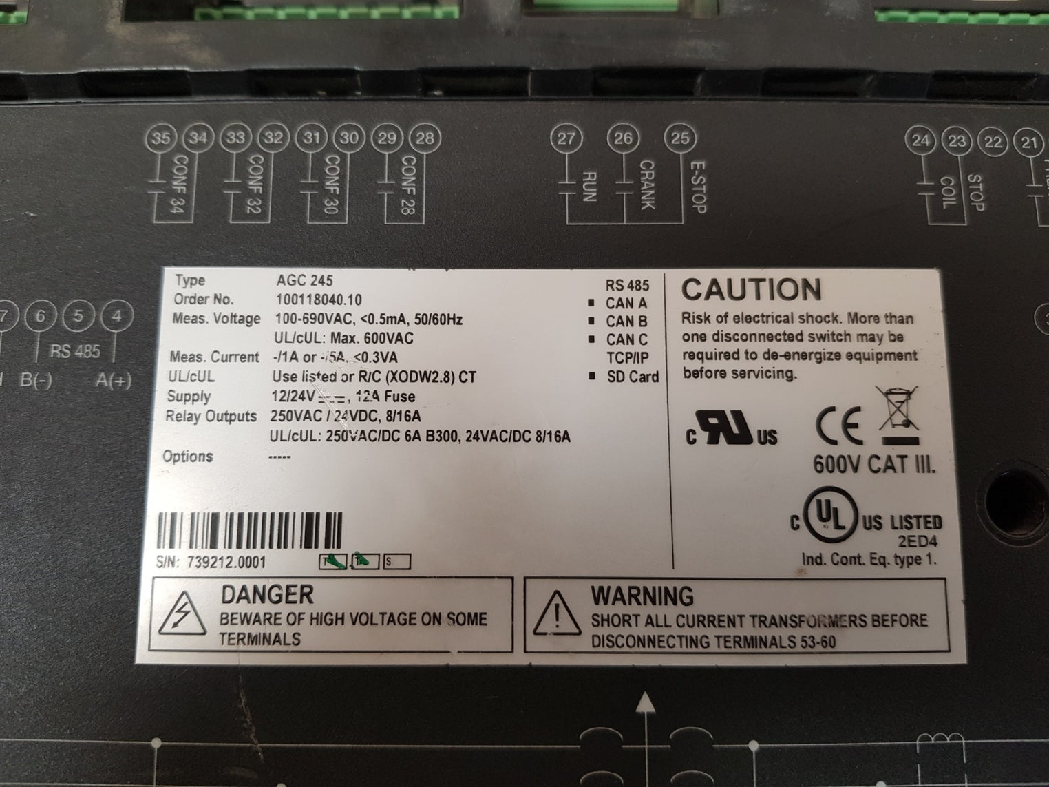 Deif multi-line agc 200 controller agc 245