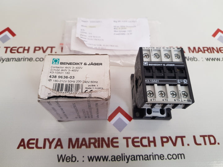 Benedikt & Jager K3-10A01 Magnetic Contactor Coil Voltage 690V Ac 25A
