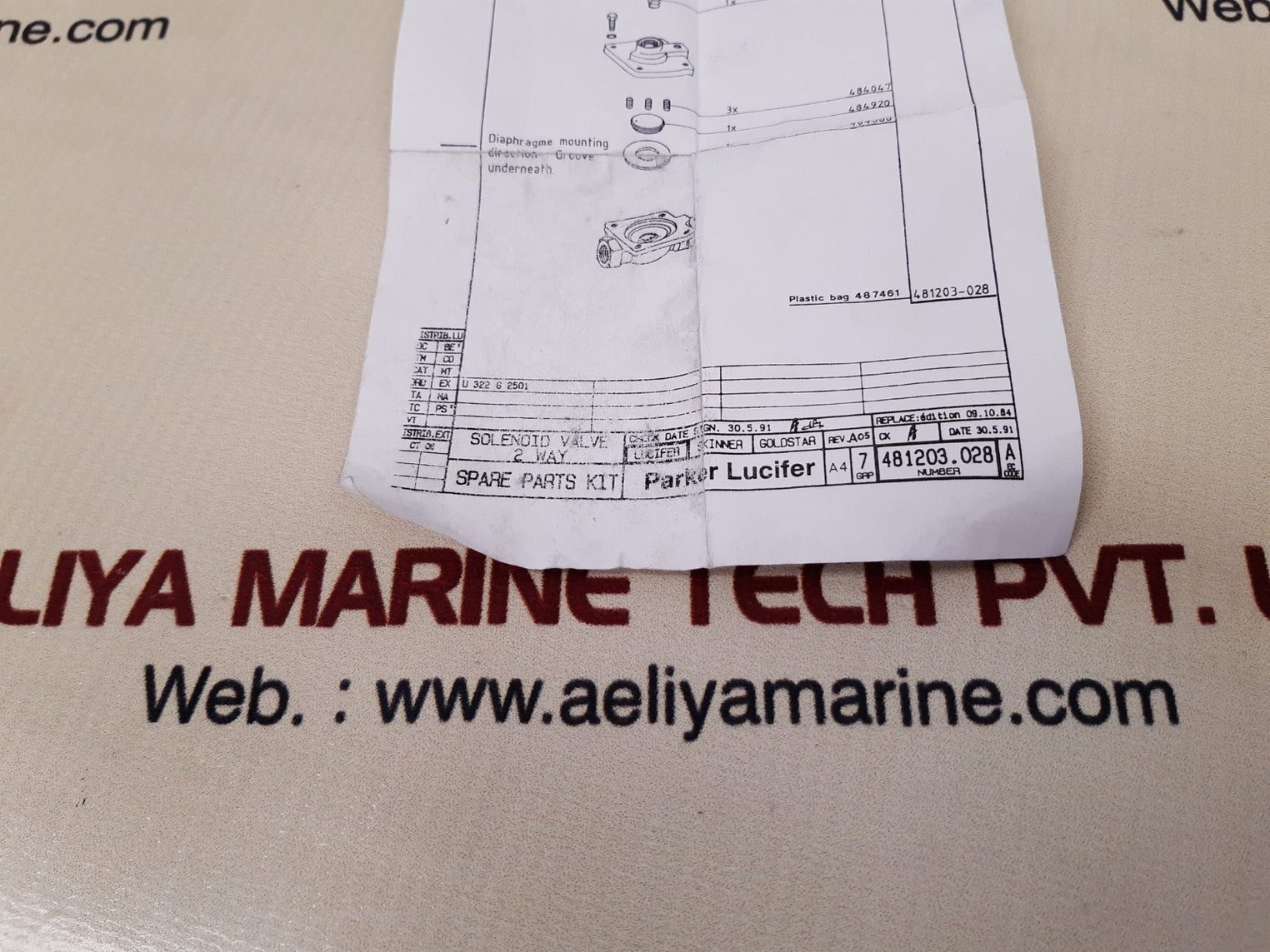 Ingersoll-rand 39123070 solenoid valve repair kit