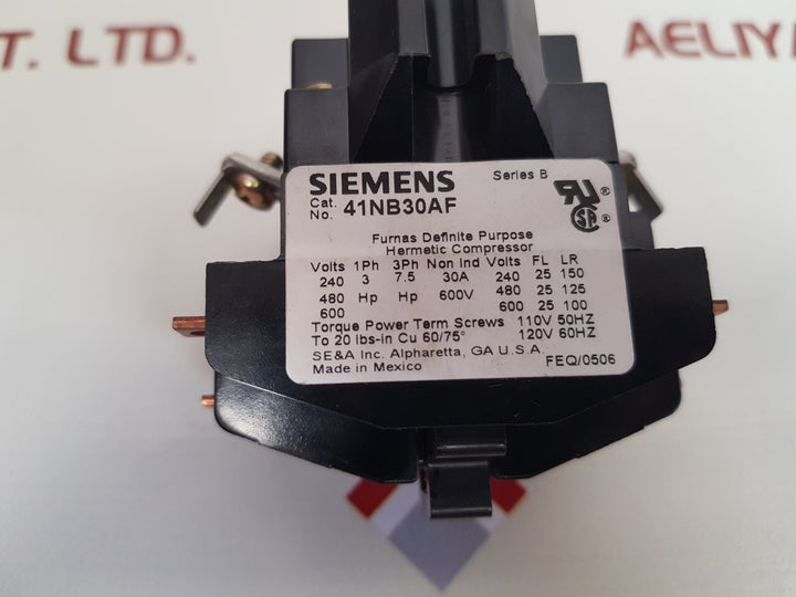 Siemens 41nb30af series b definite purpose magnetic contactor