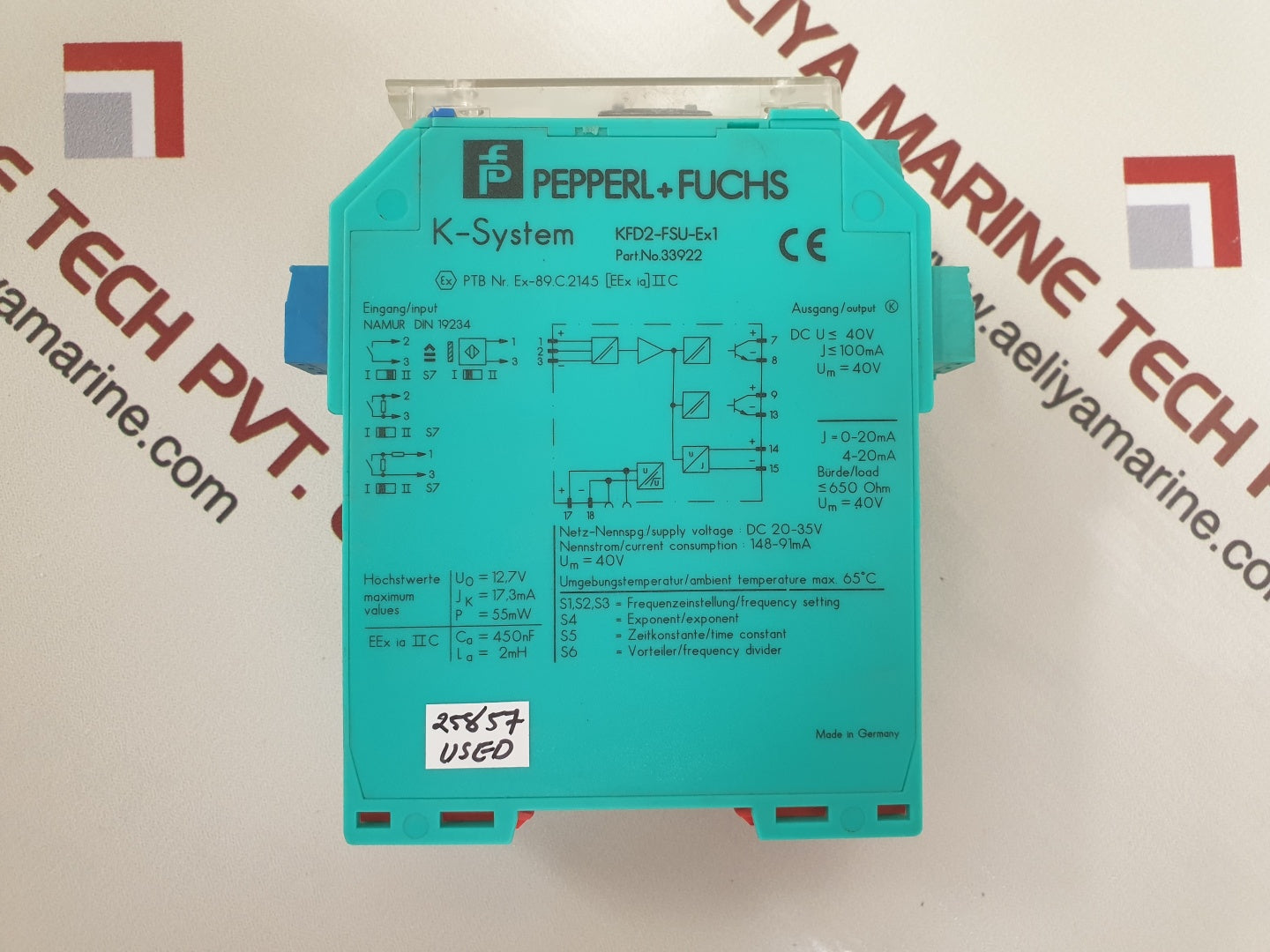 Pepperl+fuchs kfd2-fsu-ex1 isolator 33922
