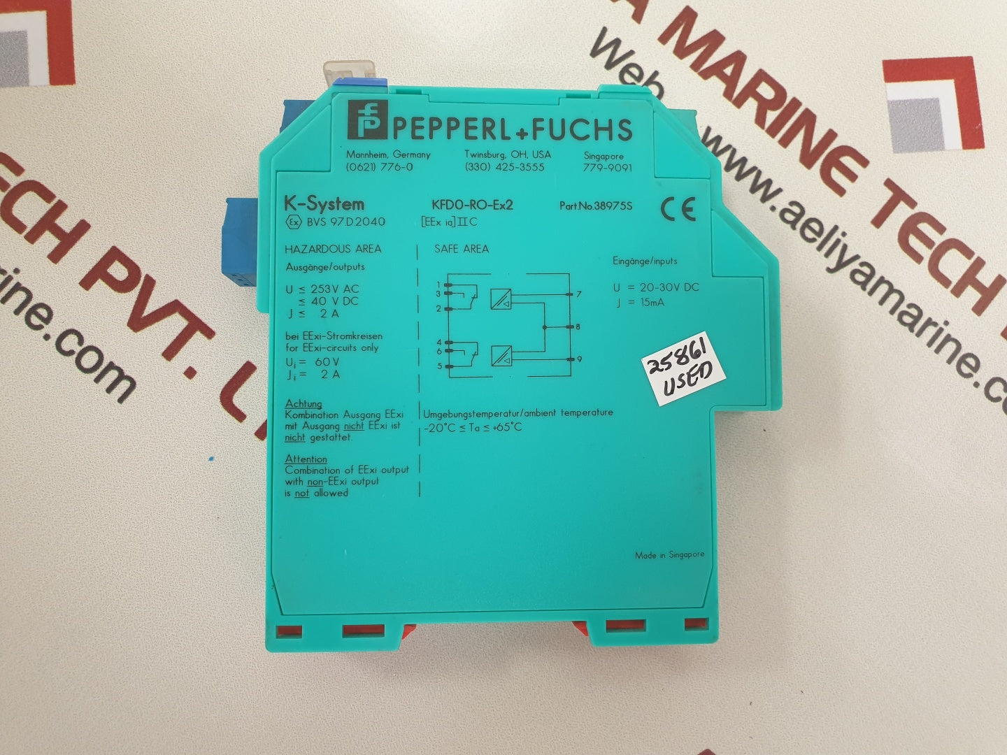 Pepperl+fuchs kfd0-ro-ex2 relay module 38975s