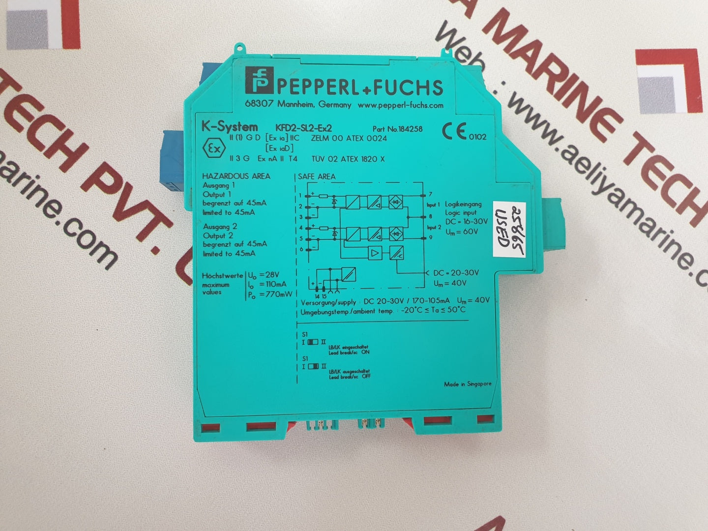 Pepperl+fuchs kfd2-sl2-ex2 safety barrier 184258 