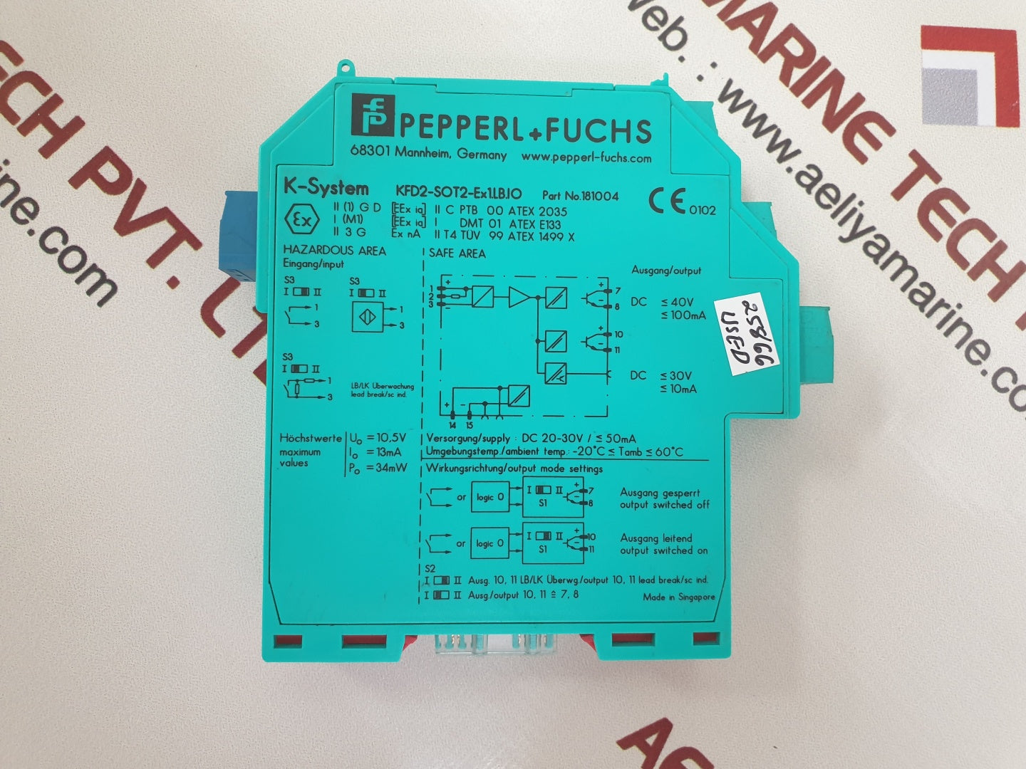 Pepperl+fuchs kfd2-sot2-ex1.lb.io isolated barrier 181004