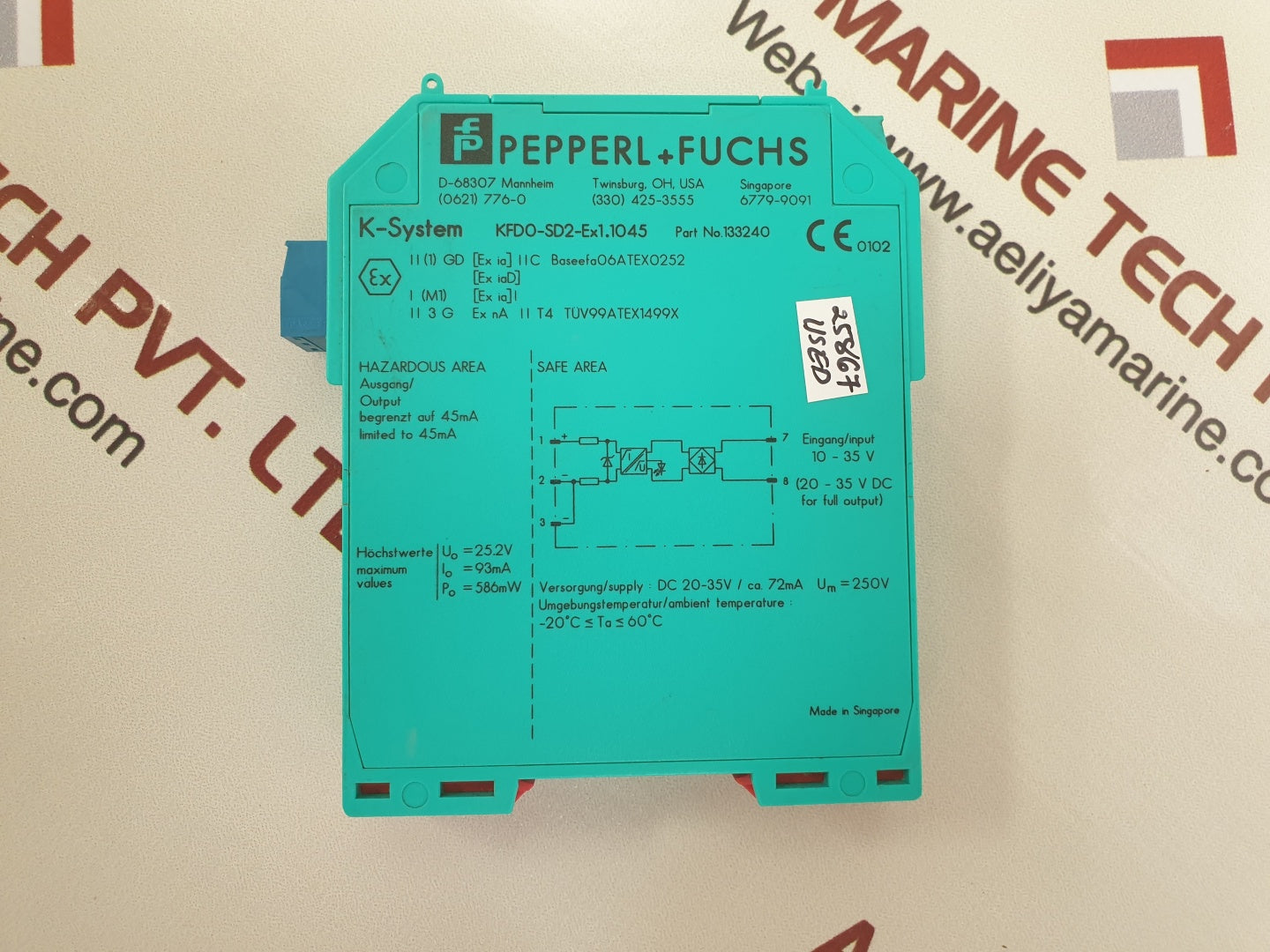Pepperl+fuchs kfd0-sd2-ex1.1045 solenoid driver 133240