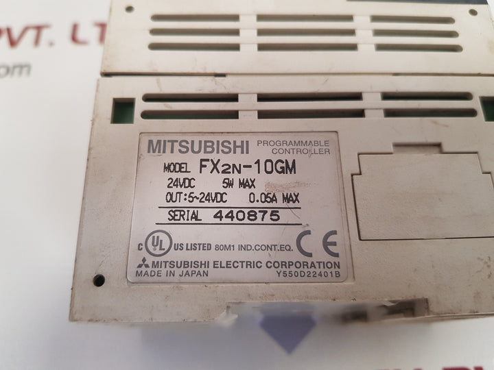 Mitsubishi fx2n-10gm programmable controller 24vdc 5w