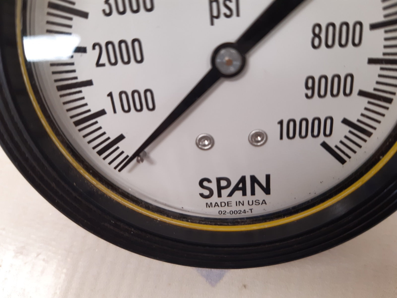 Span 2-0024-t pressure gauge 0 to 10000 psi