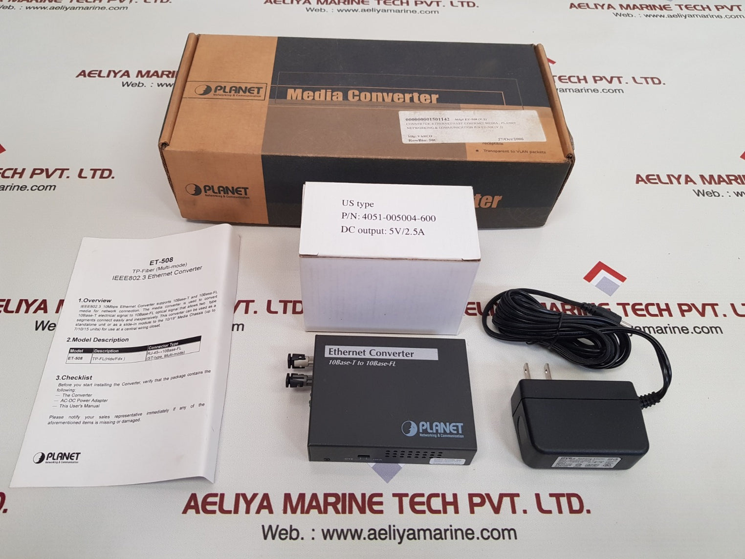 Planet et-508 ethernet converter 10base-t to 10base-fl