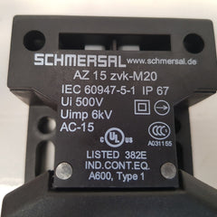 Schmersal az 15 zvk-m20 safety interlock switch