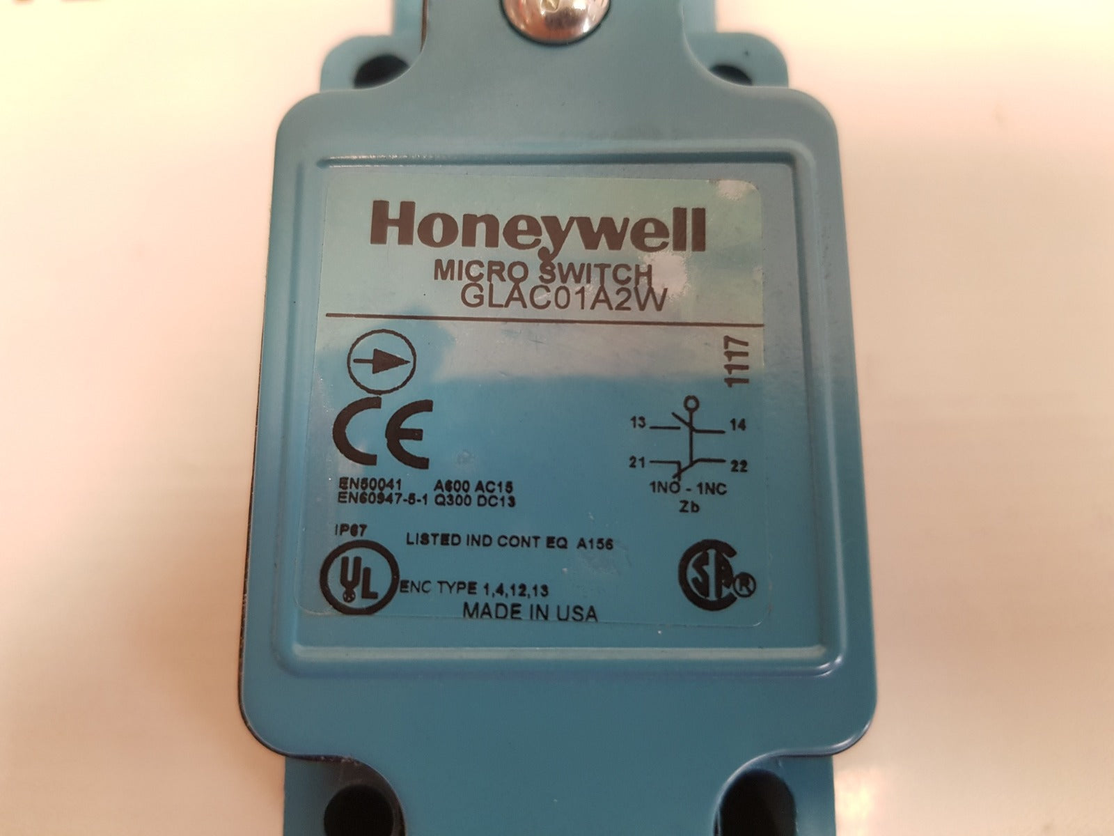 Honeywell glac01a2w micro limit switch with roller with box