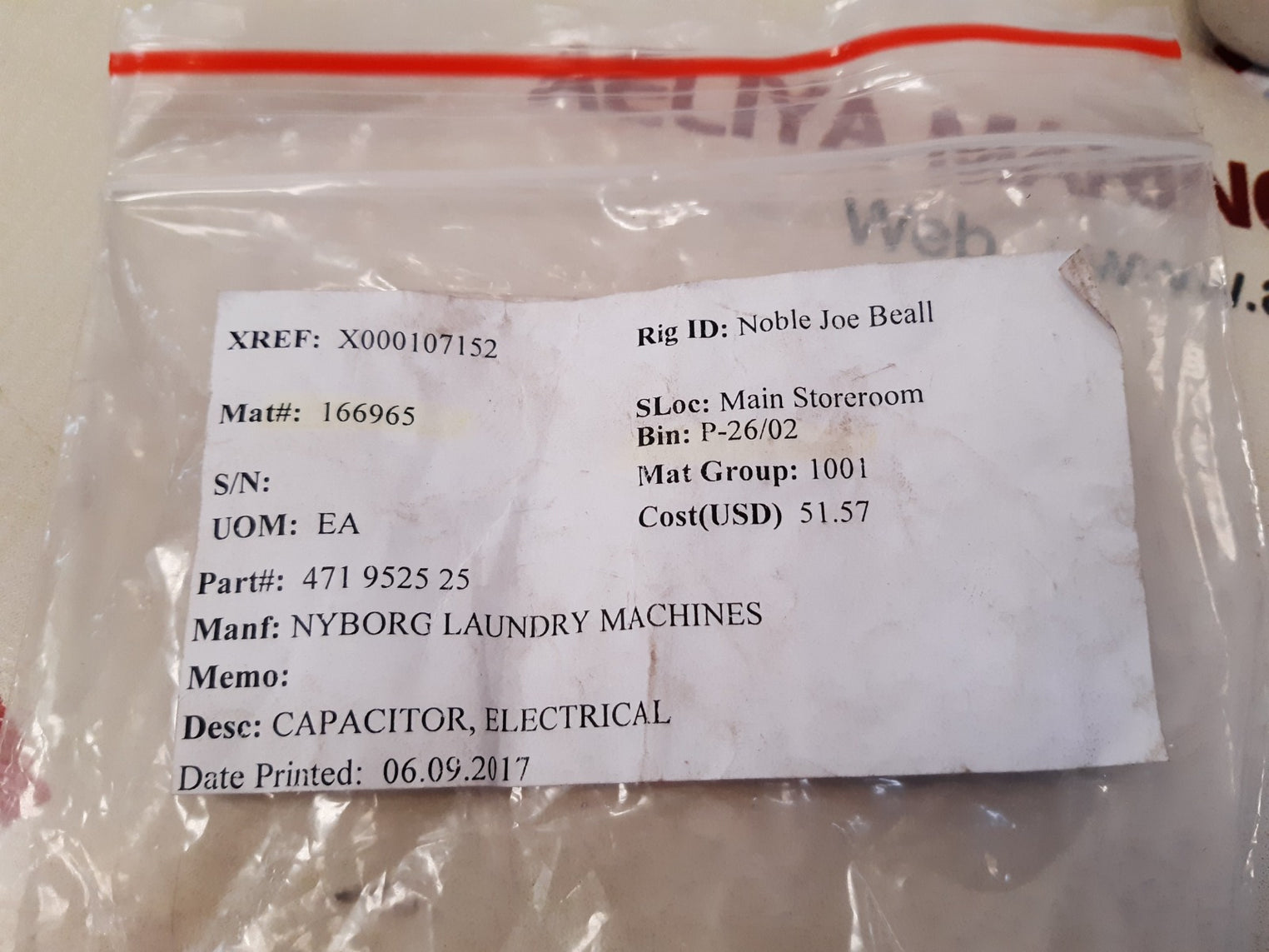 Nyborg 471-9525-25 electrical capacitor