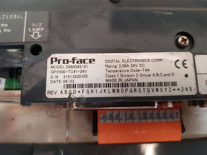 Pro-face 2880045-01 gp2500-tc41-24v interface touch panel