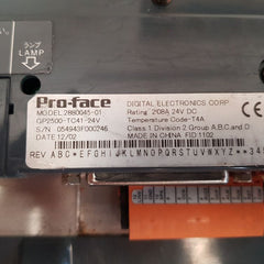 Pro-face 2880045-01 gp2500-tc41-24v operator interface touch panel