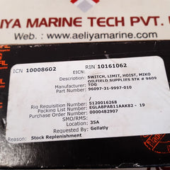 Schmersal z4vh 336-02z-m20 hoist limit switch
