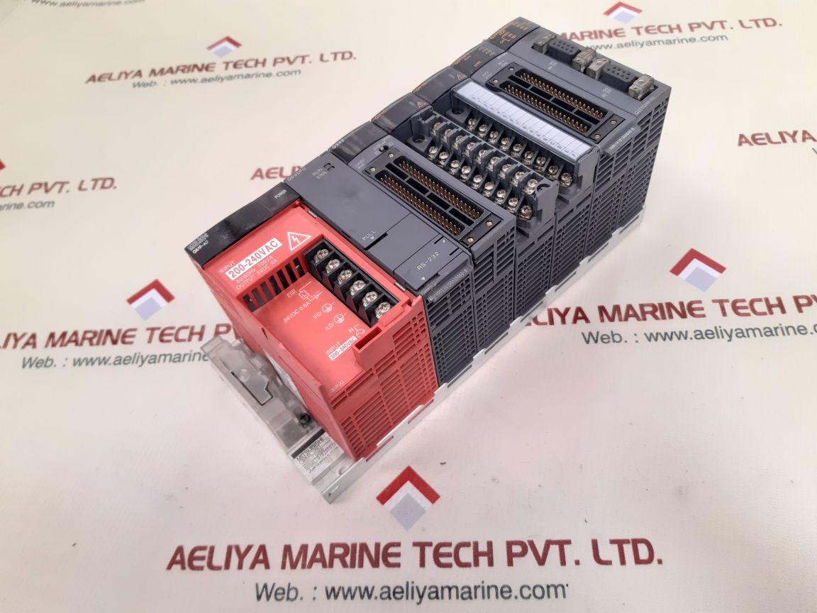 Mitsubishi melsec q61p-a2,q00cpu,qx42,qy10,qd75p4,qj71c24n-r2 module rack