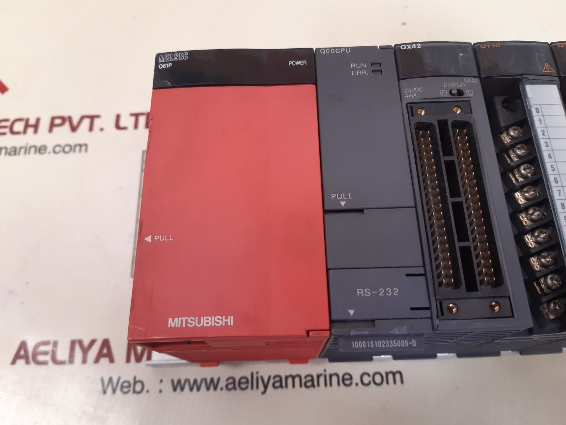 Mitsubishi melsec q61p,q00cpu,qx42,qy10,qd75p4 rack with q35b base unit
