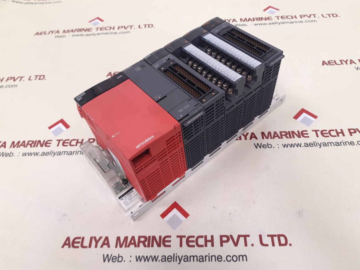 Mitsubishi melsec q61p,q00cpu,qx42,qy10,qd75p4 rack with q35b base unit