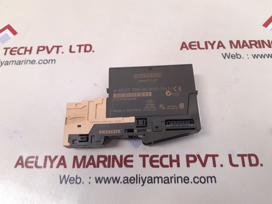 Siemens 6es7 138-4ca00-0aa0 power module with 6es7 193-4ce10-0aa0 base