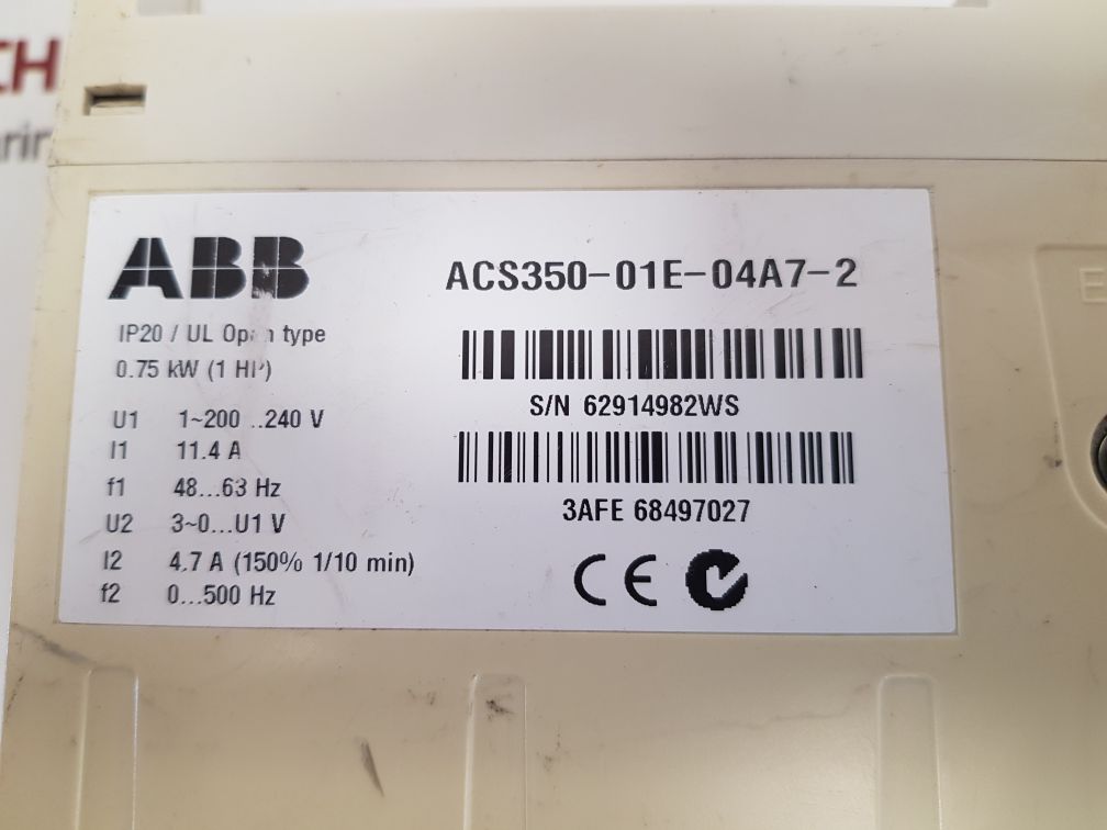 Abb acs350-01e-04a7-2 ip20/ul open type ac driver