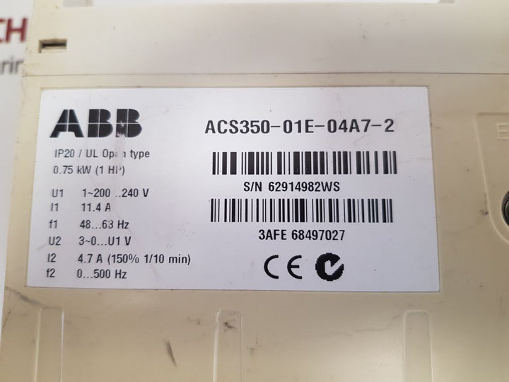 Abb acs350-01e-04a7-2 ip20/ul open type ac driver