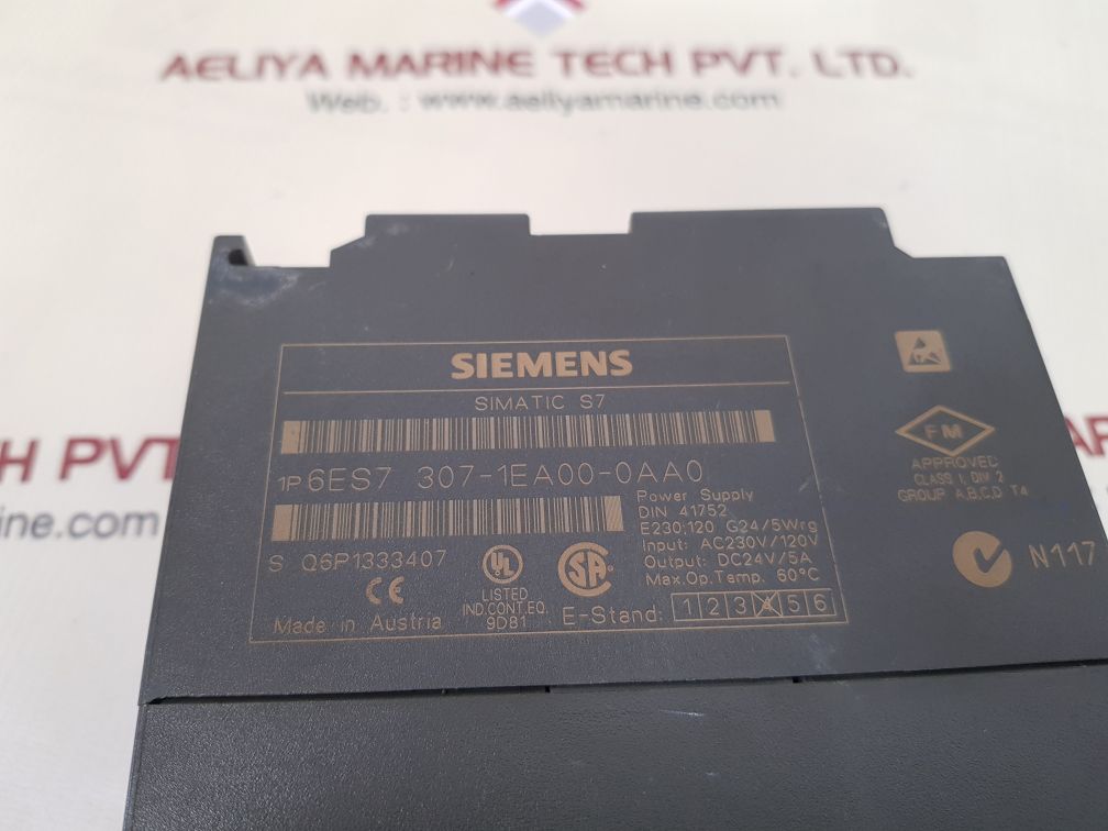 Siemens simatic s7 6es7 307-1ea00-0aa0 power supply c230v/120v