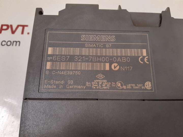 Siemens simatic s7 6es7 321-7bh00-0ab0 input module