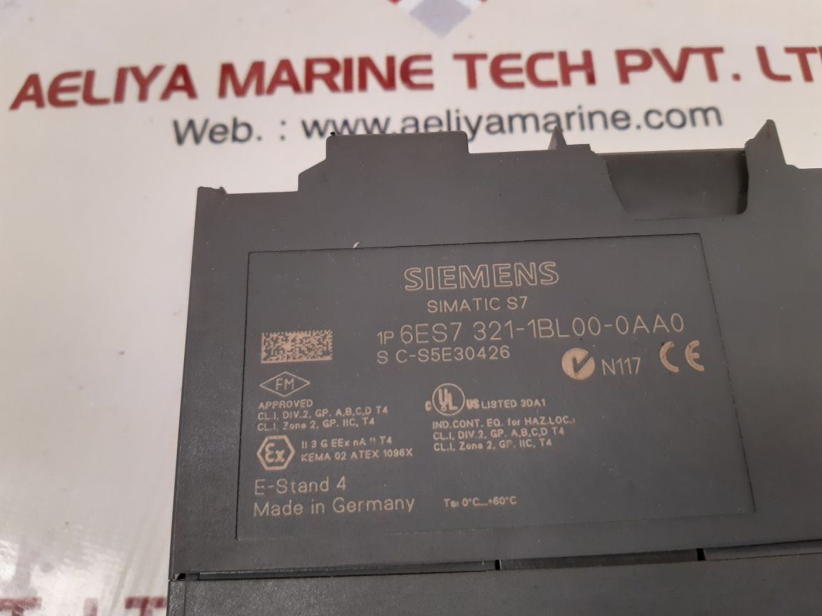 Siemens 6es7 321-1bl00-0aa0 simatic s7 digital input module 24v