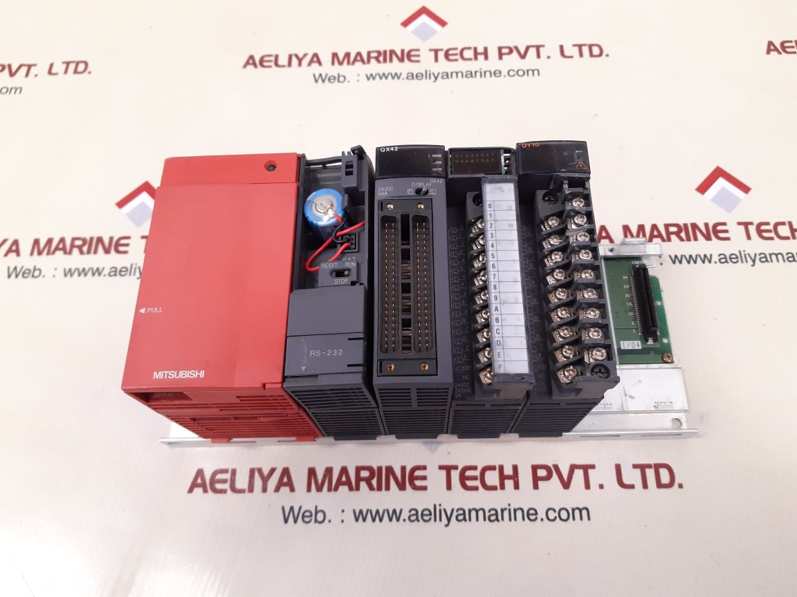 Mitsubishi melsec-q q61p-a2,qx42,qy10 module rack with q35b base unit