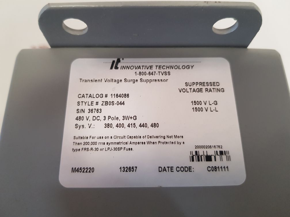 Innovative technology 1-800-647-tvss transient voltage surge suppressor