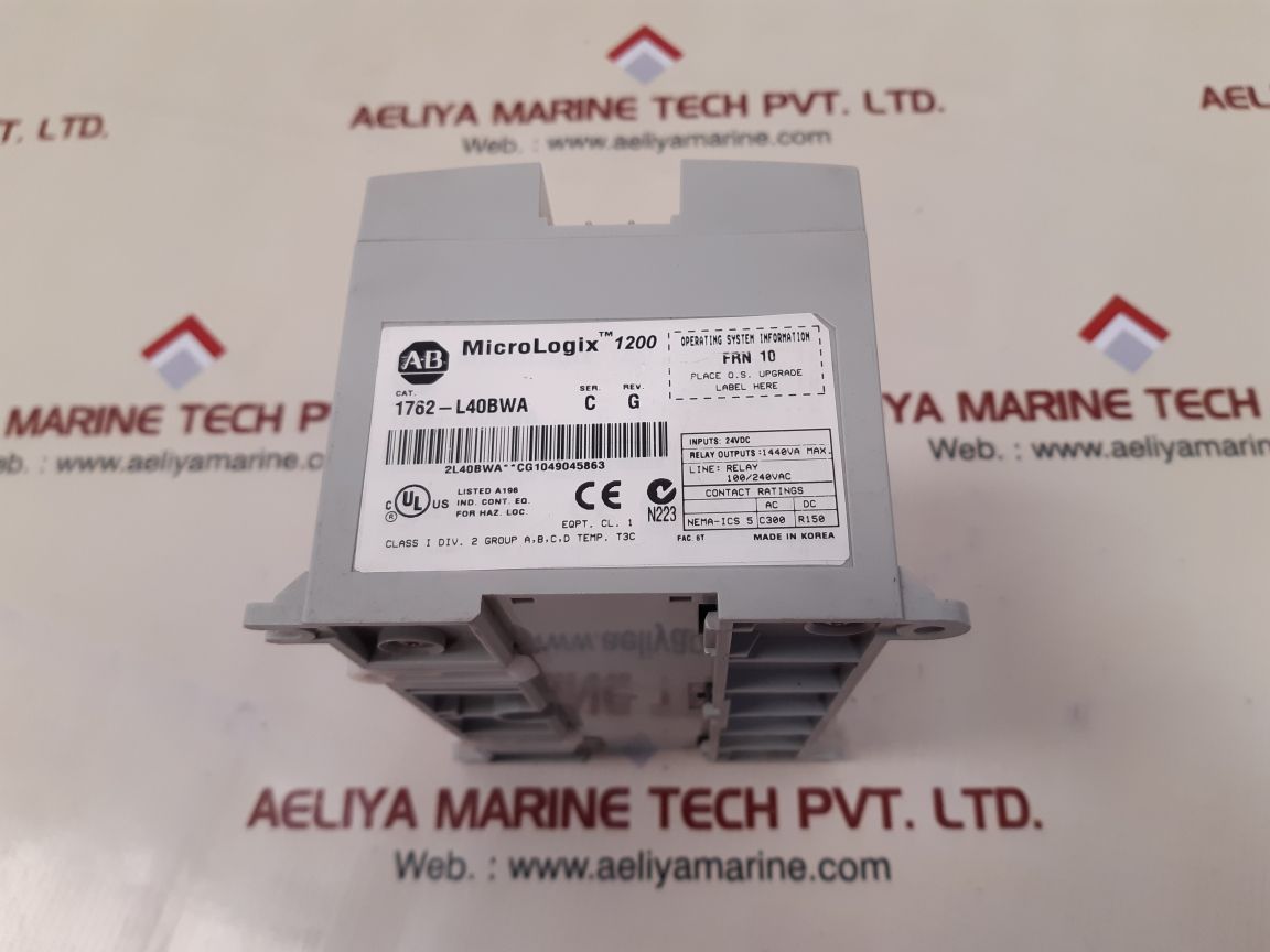 Allen-bradley 1762-l40bwa micrologix 1200 controller ser.c rev.g