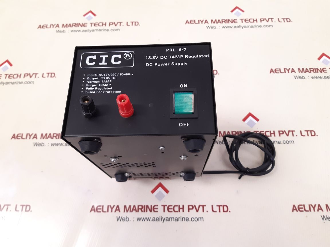 Cic prl-6/7 13.8v dc 7amp regulated dc power supply