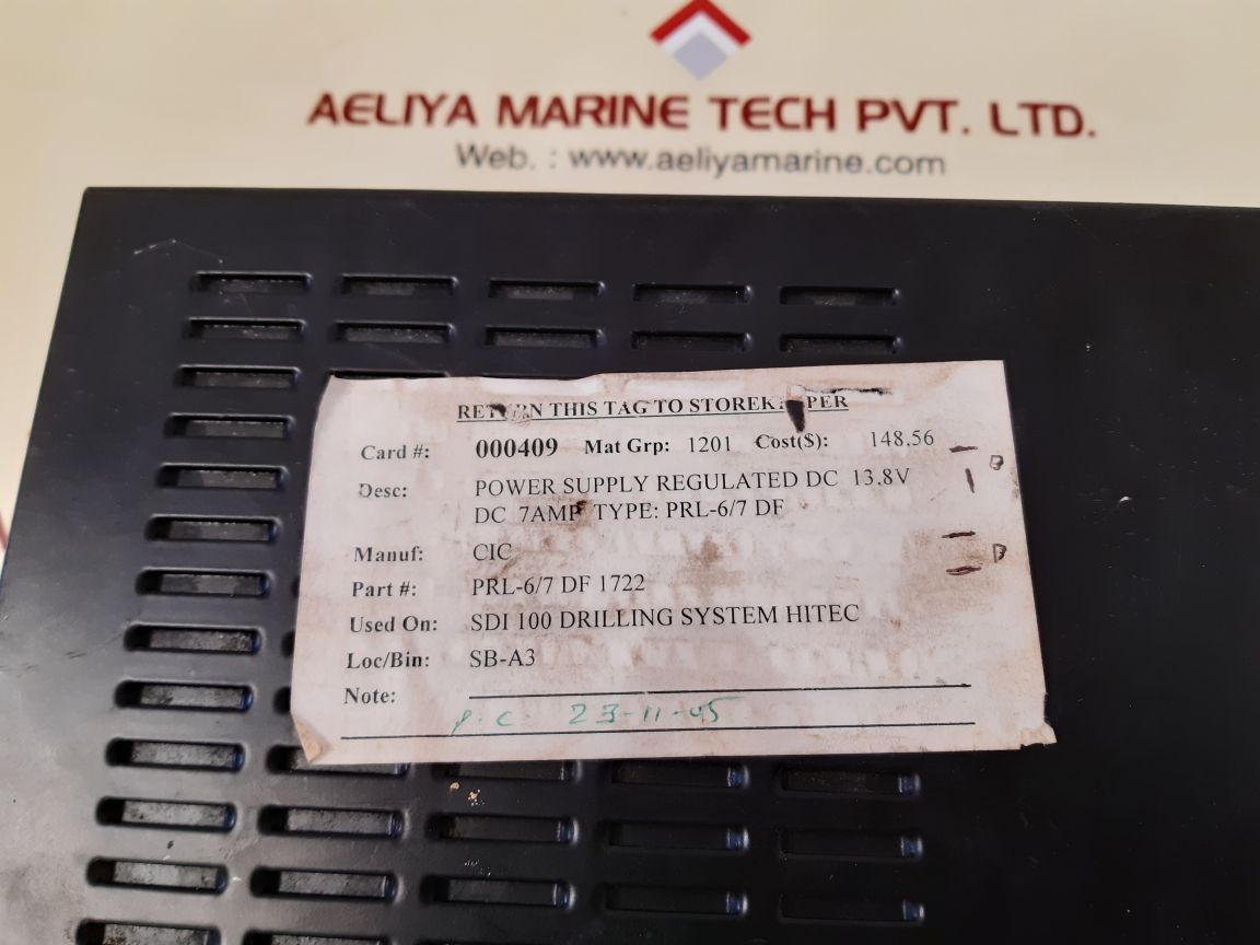 Cic prl-6/7 13.8v dc 7amp regulated dc power supply