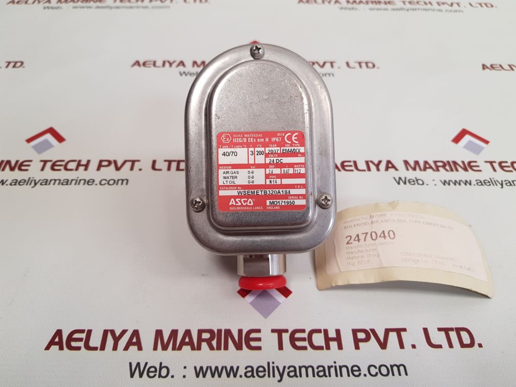 Asco wsemetb320a184 solenoid valve