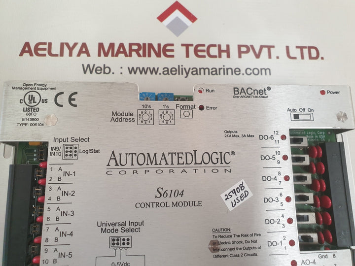 Automated logic s6104 bacnet control module 006104