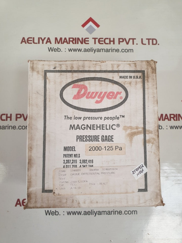 Dwyer 2000-125pa magnehelic differential pressure gauge 