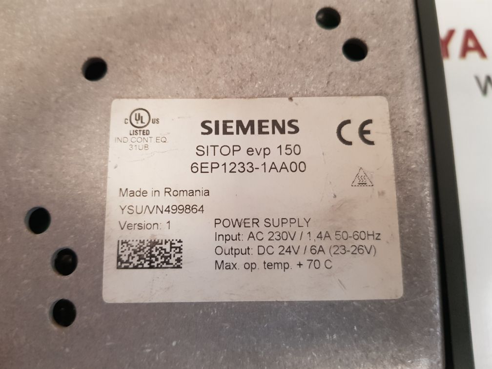 Siemens 6ep1 233-1aa00 sitop evp 150 power supply