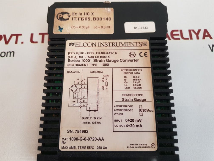 Elcon instruments 1090-g-0-0720-aa series 1000 strain gauge converter