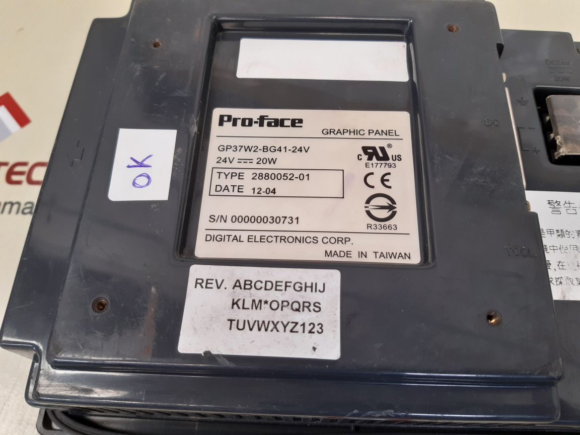 Pro-face/digital gp37w2-bg41-24v graphic panel 2880052-01