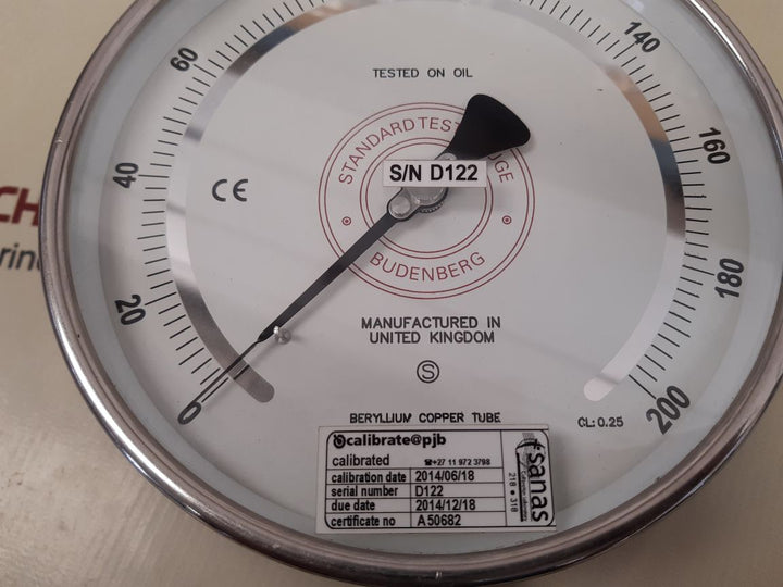 Budenberg 91679001 standard test gauge 0-200 bar