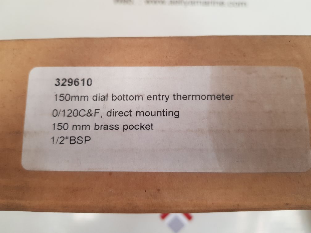 Brannan 150mm dial bottom entry thermometer 0 to 120°c