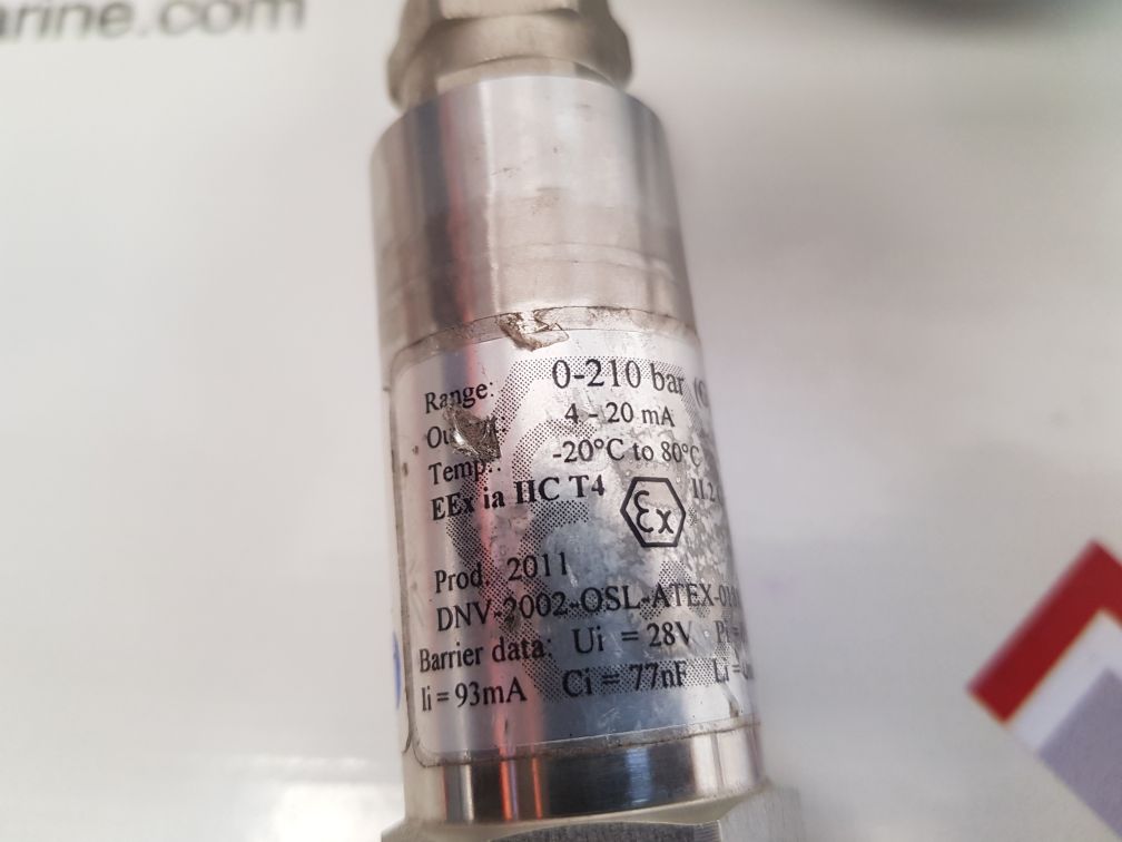 Scansense ps-2120 pressure transmitter range: 0-210 bar