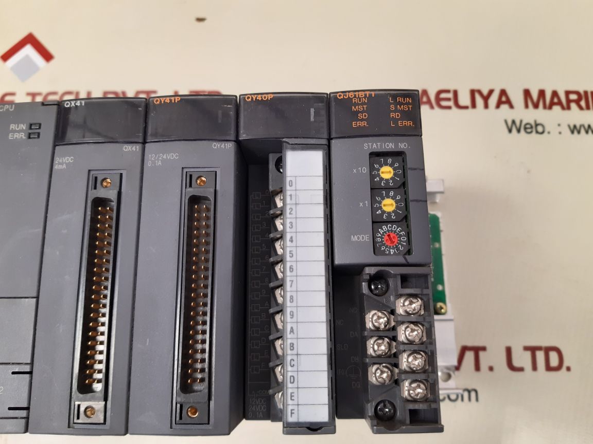 Mitsubishi melsec q61p-a2,q01cpu,qx41,qy41p,qy40p,qj61bt1 module rack