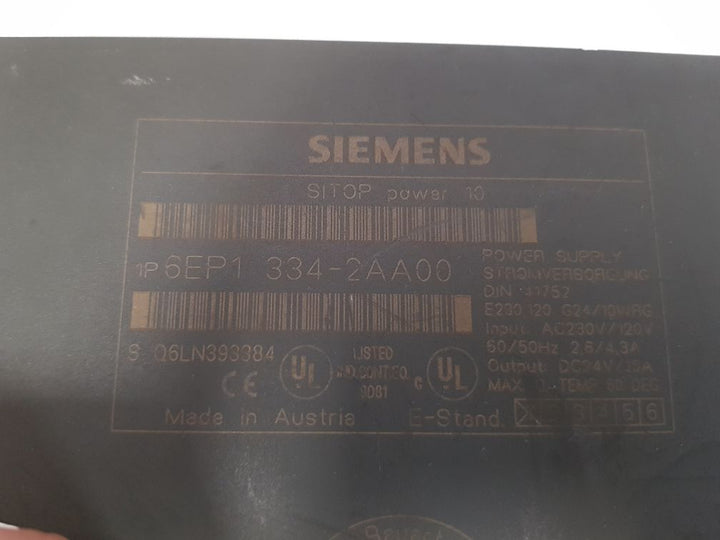 Siemens 6ep1 334-2aa00 sitop power 10 power supply