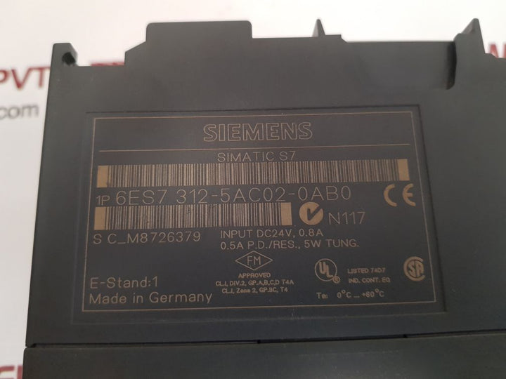 Siemens simatic s7 6es7 312-5ac02-0ab0