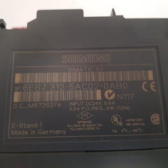 Siemens simatic s7 6es7 312-5ac02-0ab0