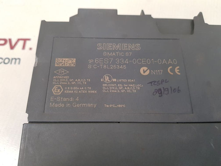 Siemens simatic s7 6es7 334-0ce01-0aa0 analog module