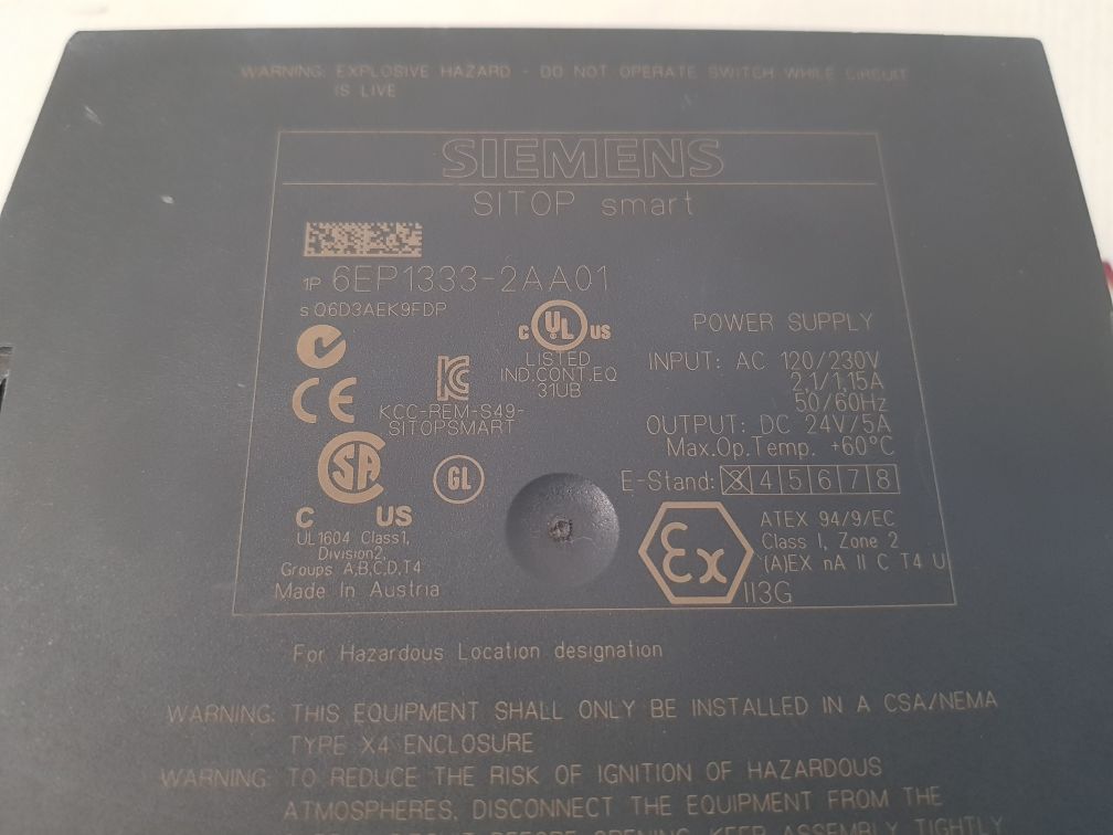 Siemens 6ep1333-2aa01 sitop smart power supply