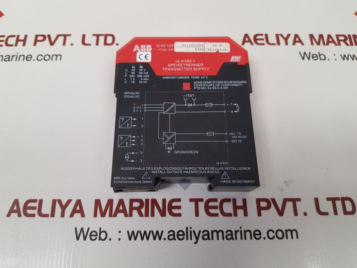 Abb ghg 124 3111d1006 transmitter supply
